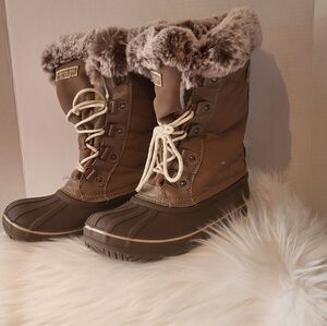 London Fog Kids Fur-Lined Winter Boots - Brown